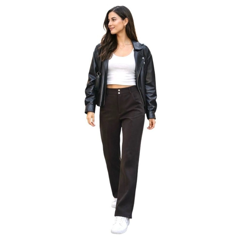 Anthropologie Brown Zip Ankle Pants Size S